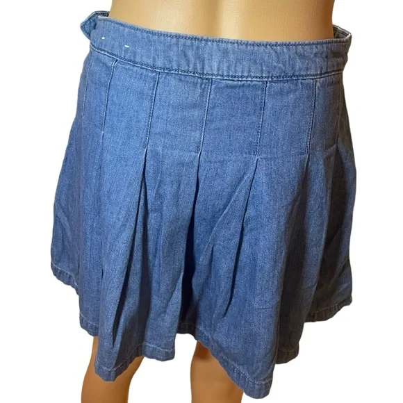 AMERICAN EAGLE OUTFITTERS SIZE 2 BLUE PLEATED MINI SKIRT - Picture 10 of 14